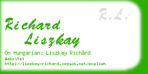 richard liszkay business card